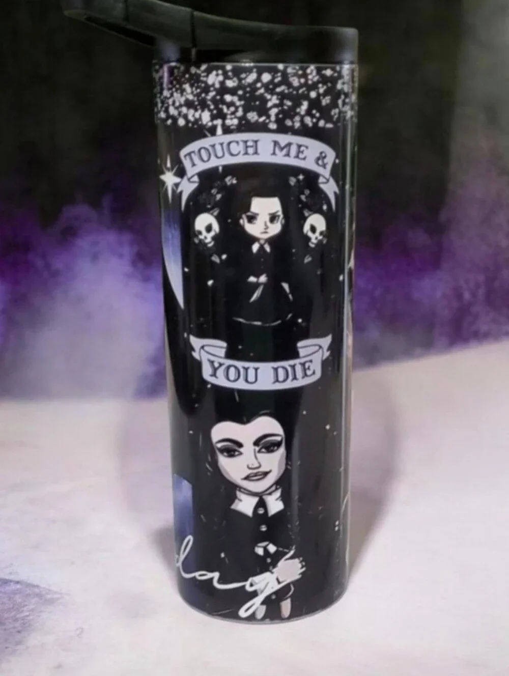 Wednesday Addams Don't Touch Me 20oz Tumbler with duo lids 🎉sale